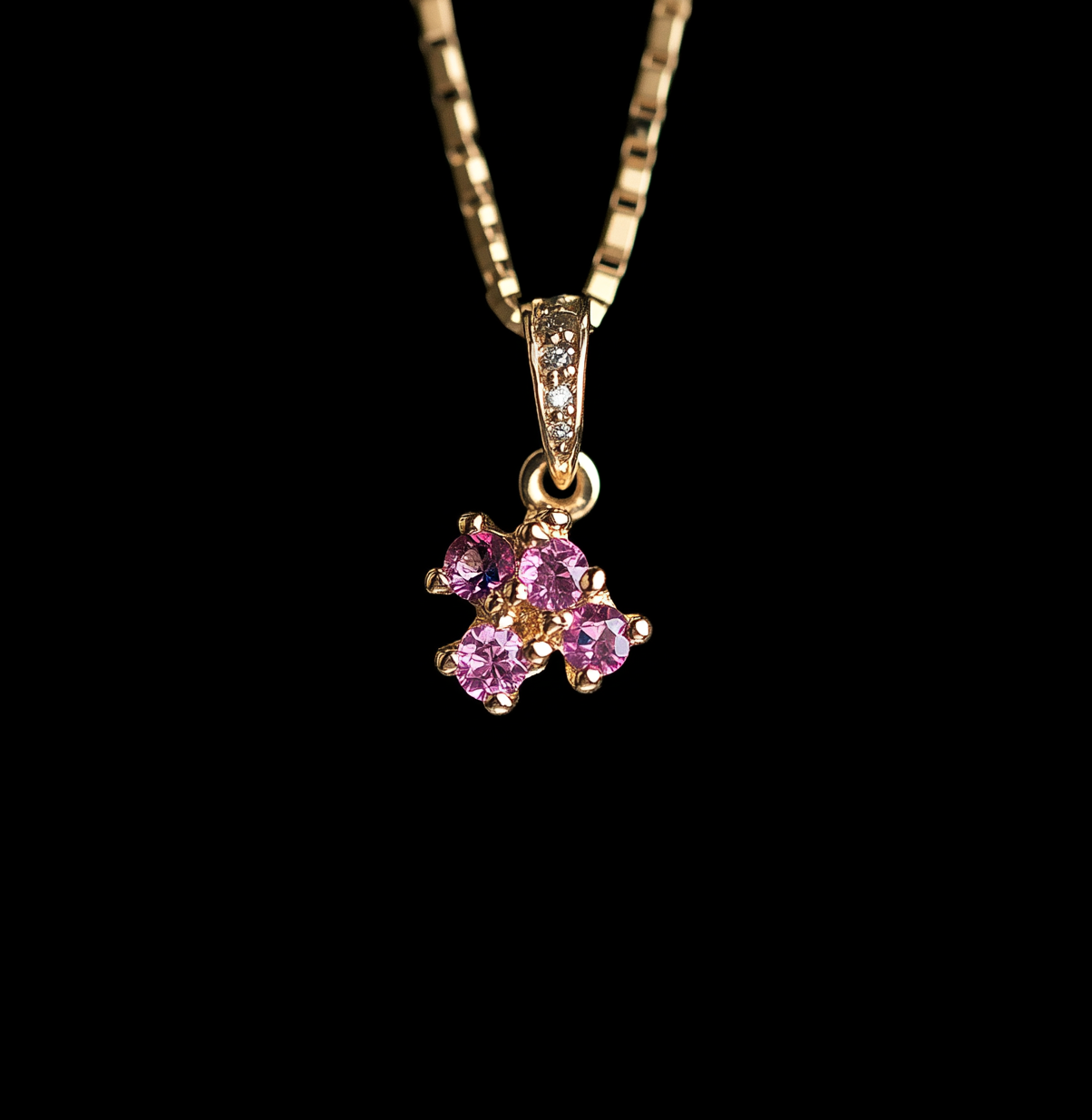 Rosy Blush Pink Sapphire charm, 14k pink sapphire pendant