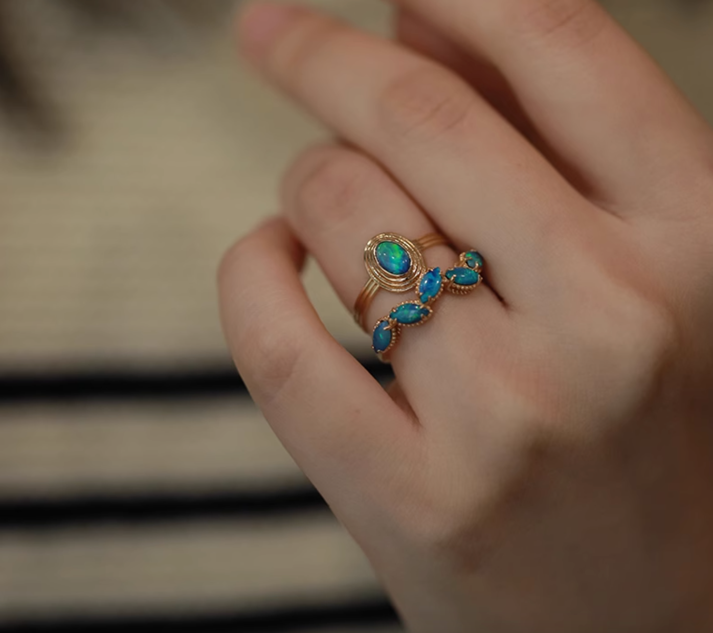 Luminous, 18k Australian Opal Ring