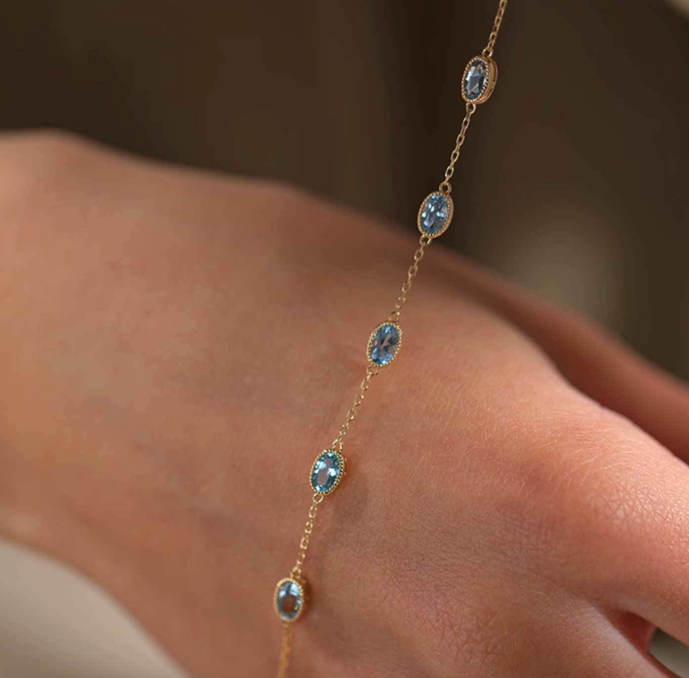 Iceberg, 18k Gold Aquamarine Bracelet, Aquamarine Bracelet