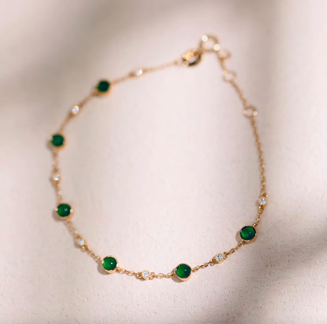 Verdura 18k Gold Jade Bracelet, Dainty Jade Bracelet
