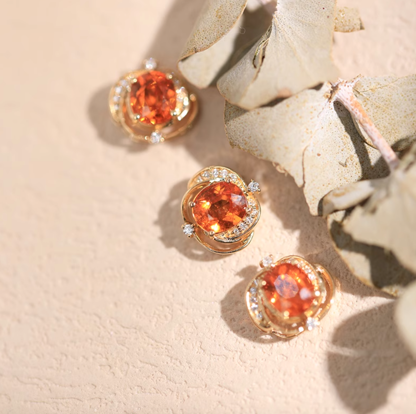Fanta 18k Gold Necklace, Spessartine garnets Necklace, Mandarine Garnet Pendant