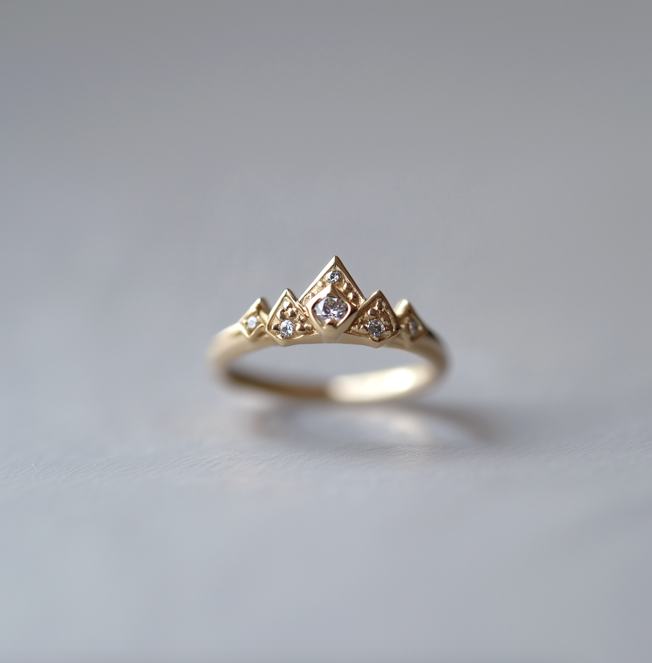 Mountain Muse Diamond Stacking ring, Diamond Wedding Band