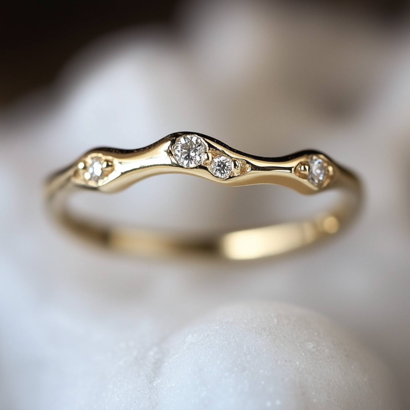 Royal Solstice Diamond Stacking ring, Diamond Wedding Band