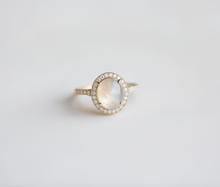 Load image into Gallery viewer, Isen Moonstone Ring in Solid Gold, Moonstone Engagement Ring 14k Gold
