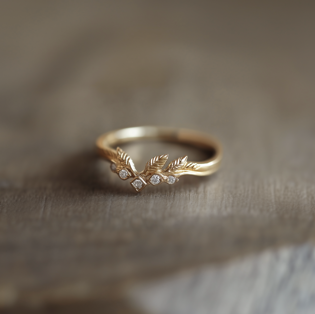 Elven Vow Chevron Diamond Wedding Band, Diamond Wedding Ring, Matching Band