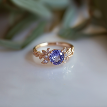 Load image into Gallery viewer, Tari Taware Tanzanite and Sapphire Engagement Rings, 14k Gold Engagement Ring
