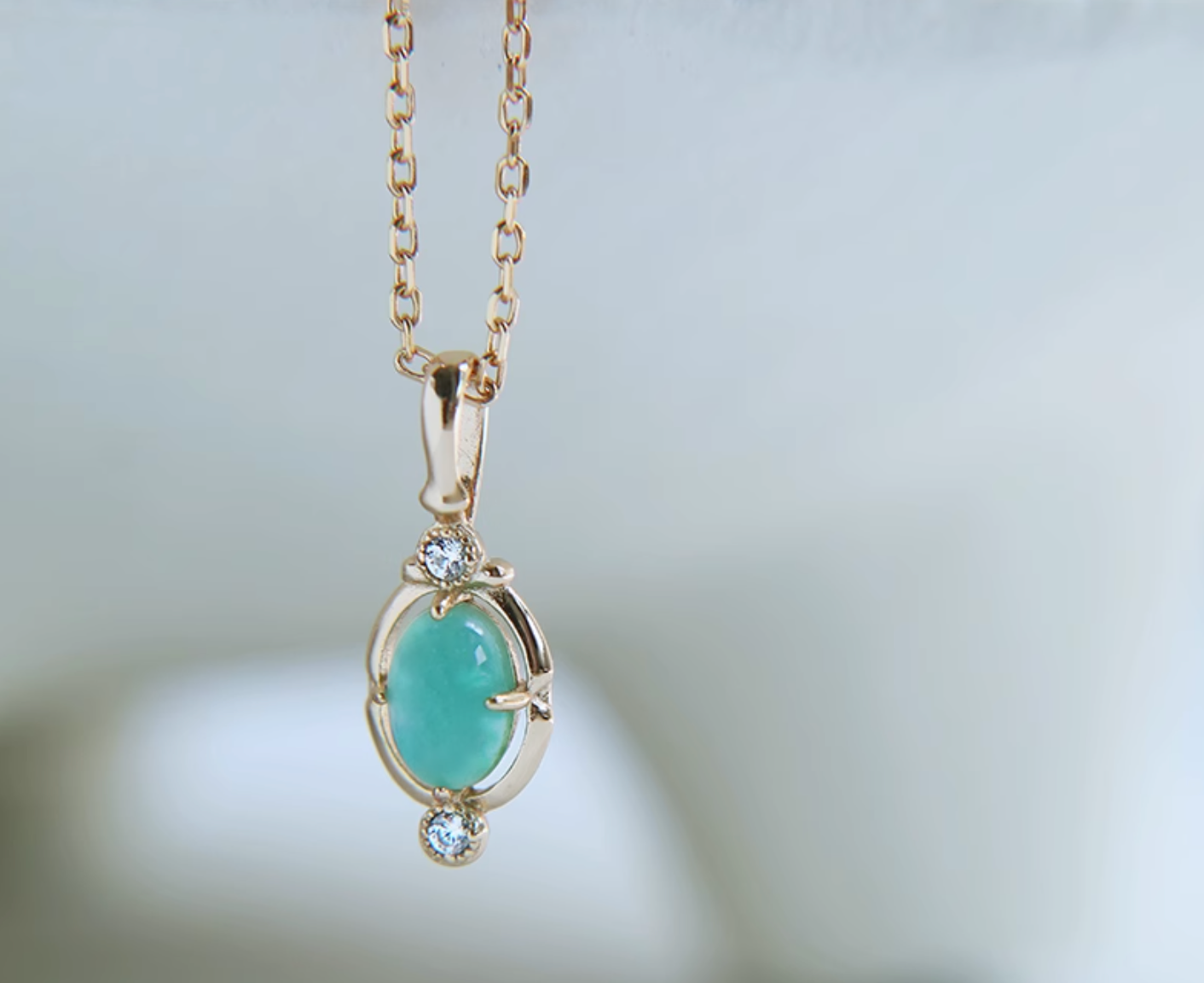 Blue Amazon Stone Necklace, Sterling Silver Amazon stone Pendant, Silver Necklace