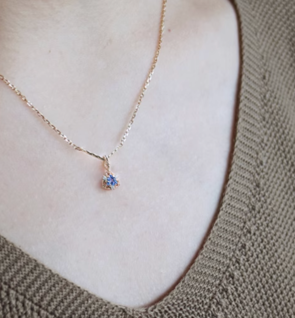 Natural Tanzanite Necklace, Sterling Silver Tanzanite Pendant, 925 Silver Necklace