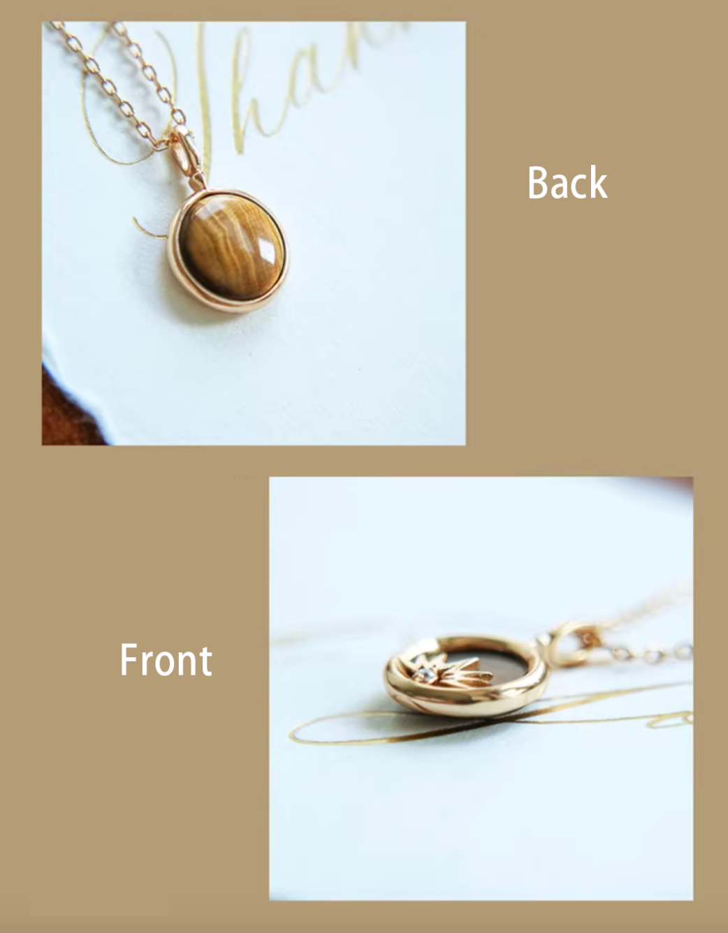 Tiger's Eye Pendant Sterling silver, Tiger's Eye Necklace