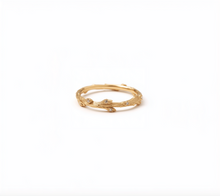 Load image into Gallery viewer, Dainty Twig Band, 14k Gold Diamond Twig Band, Diamond wedding band
