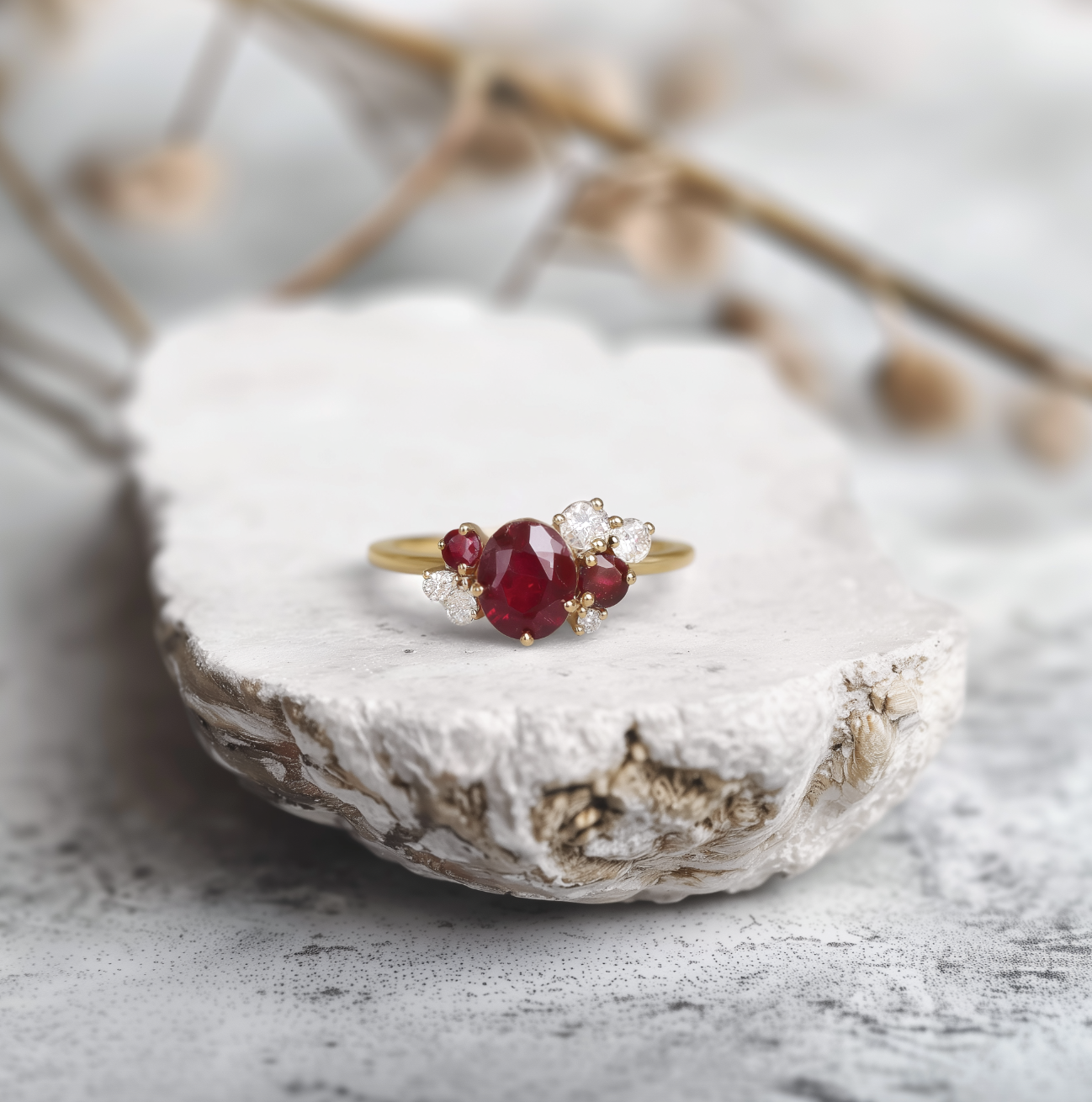 Dainty Oval Ruby engagement Ring, Ruby Ring, Solid Gold Ruby engagement ring, Ruby Jewelry