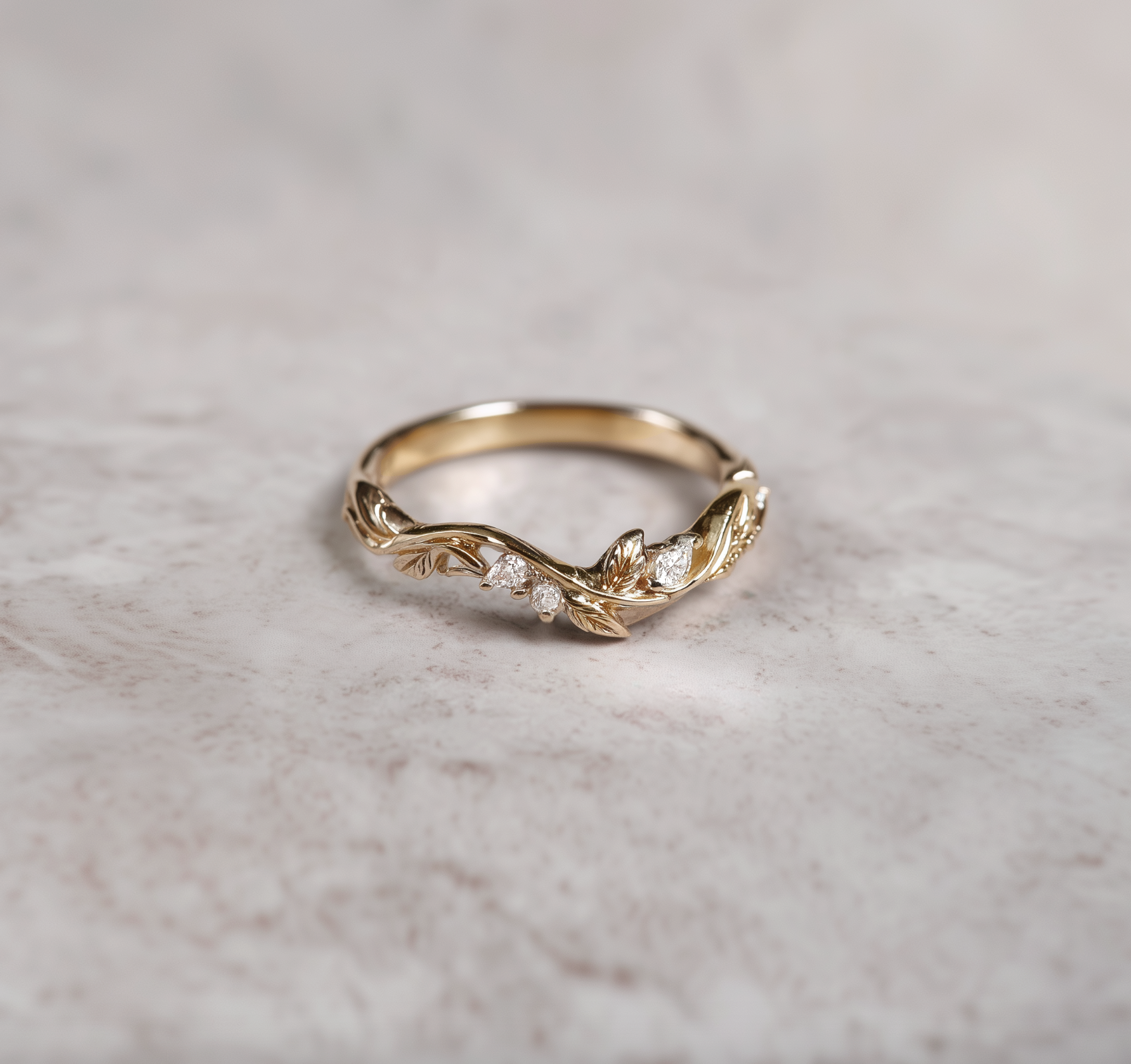Eryndor Diamond Wedding Band, Chevron Diamond Wedding Ring For Women, Diamond curved wedding band