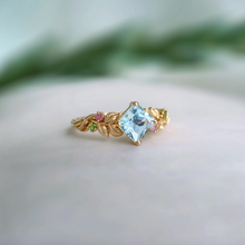 Load image into Gallery viewer, Clear Blue Aquamarine Engagement Ring, Aquamarine Engagement ring
