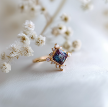 Load image into Gallery viewer, 14k Gold Alexandrite Engagement ring, Alexandrite Ring
