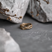 Load image into Gallery viewer, 14k Gold Twisted Double Twig Wedding Ring, Wedding Matching Band
