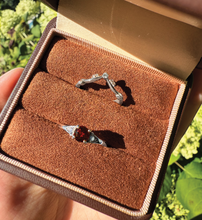 Load image into Gallery viewer, Burning Rose Garnet Ring, Dainty Natural Garnet engagement ring
