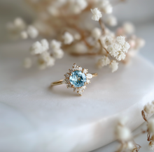 Load image into Gallery viewer, Anara Aquamarine Engagement Ring, 14k Gold Aquamarine Engagement ring

