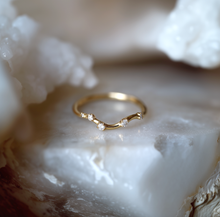 Load image into Gallery viewer, Rillight Diamond Stacking ring, Free Formed Diamond Wedding Band
