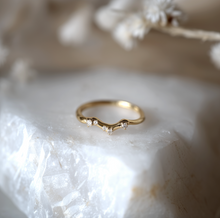 Load image into Gallery viewer, Wavelet Diamond Stacking ring, Free Formed Diamond Wedding Band
