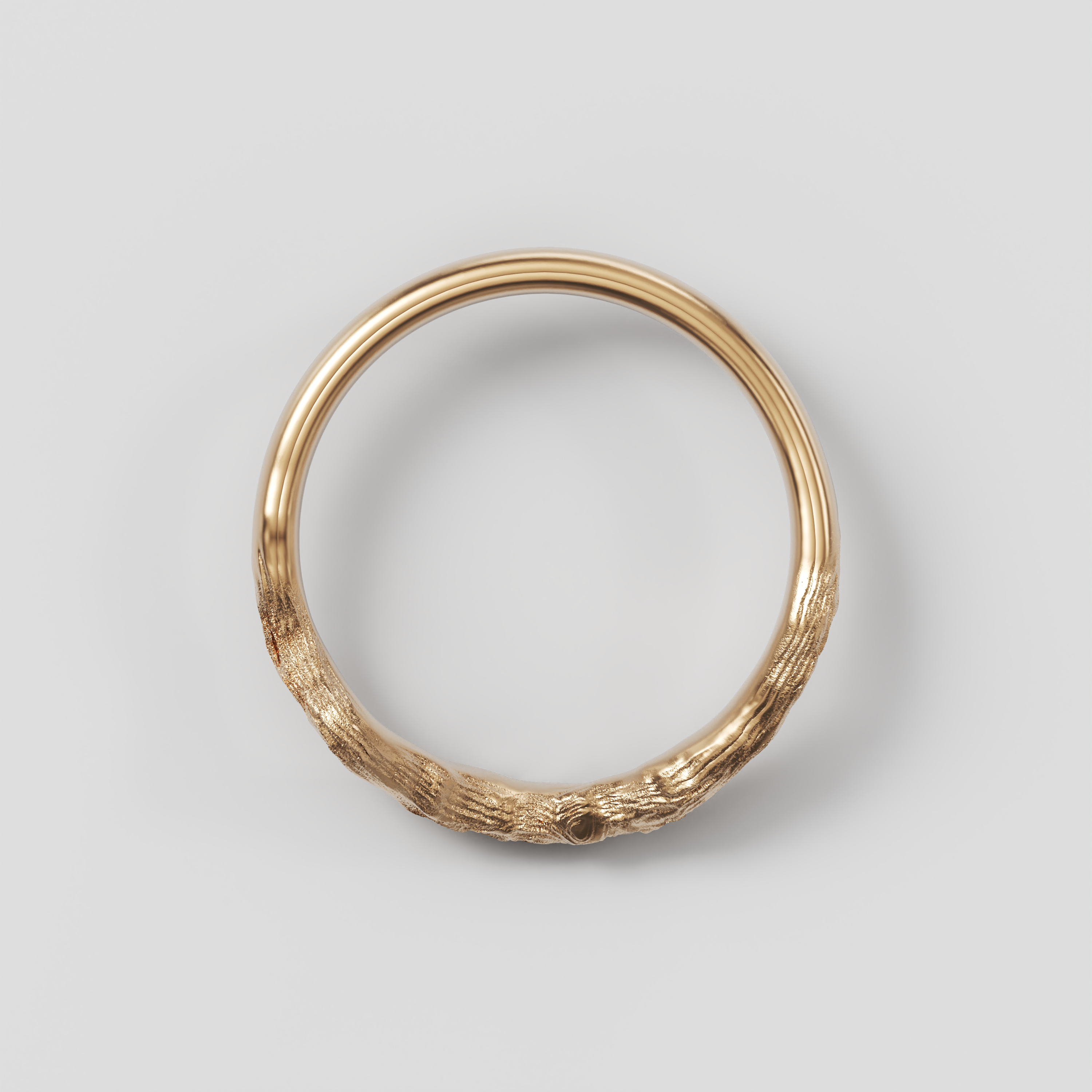 14k Gold Stacking Twig Wedding Ring, Wedding Matching Band Nature Inspired