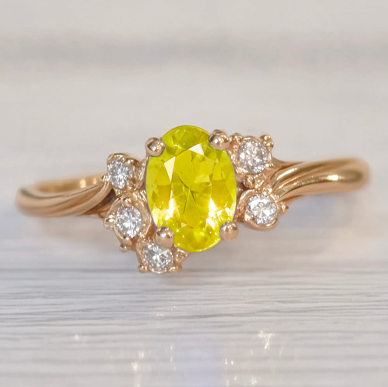 Amber Garden Yellow Sapphire Ring, Engagement Rings Wedding Rings