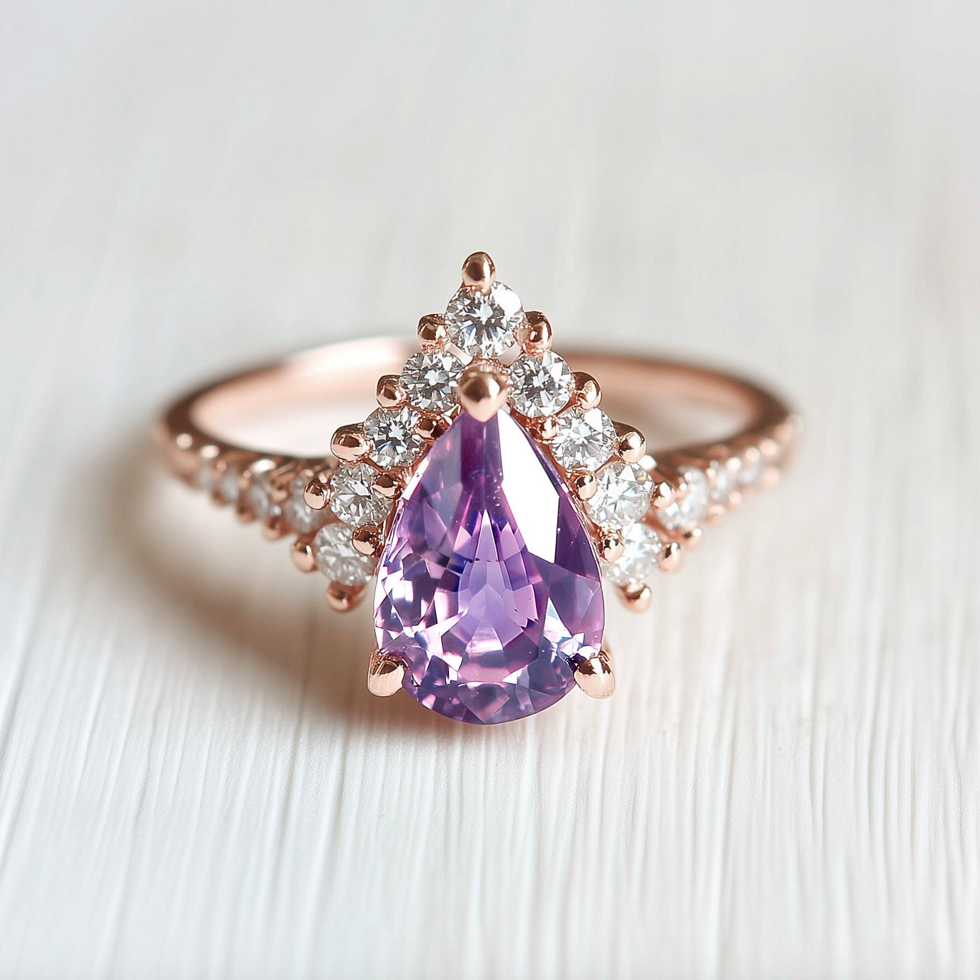 Dawn Violet Amethyst Engagement Rings, Classic Amethyst Engagement Ring