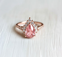 Load image into Gallery viewer, Dahlia Classic Pink tourmaline Ring, 14k Gold Engagement Ring
