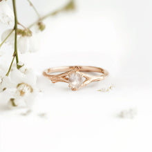 Load image into Gallery viewer, Raw Diamond Engagement Ring, Raw Diamond Twig Ring
