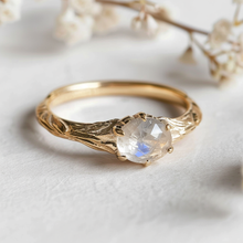 Load image into Gallery viewer, 14k Gold Raw Moonstone Solitary Engagement Ring
