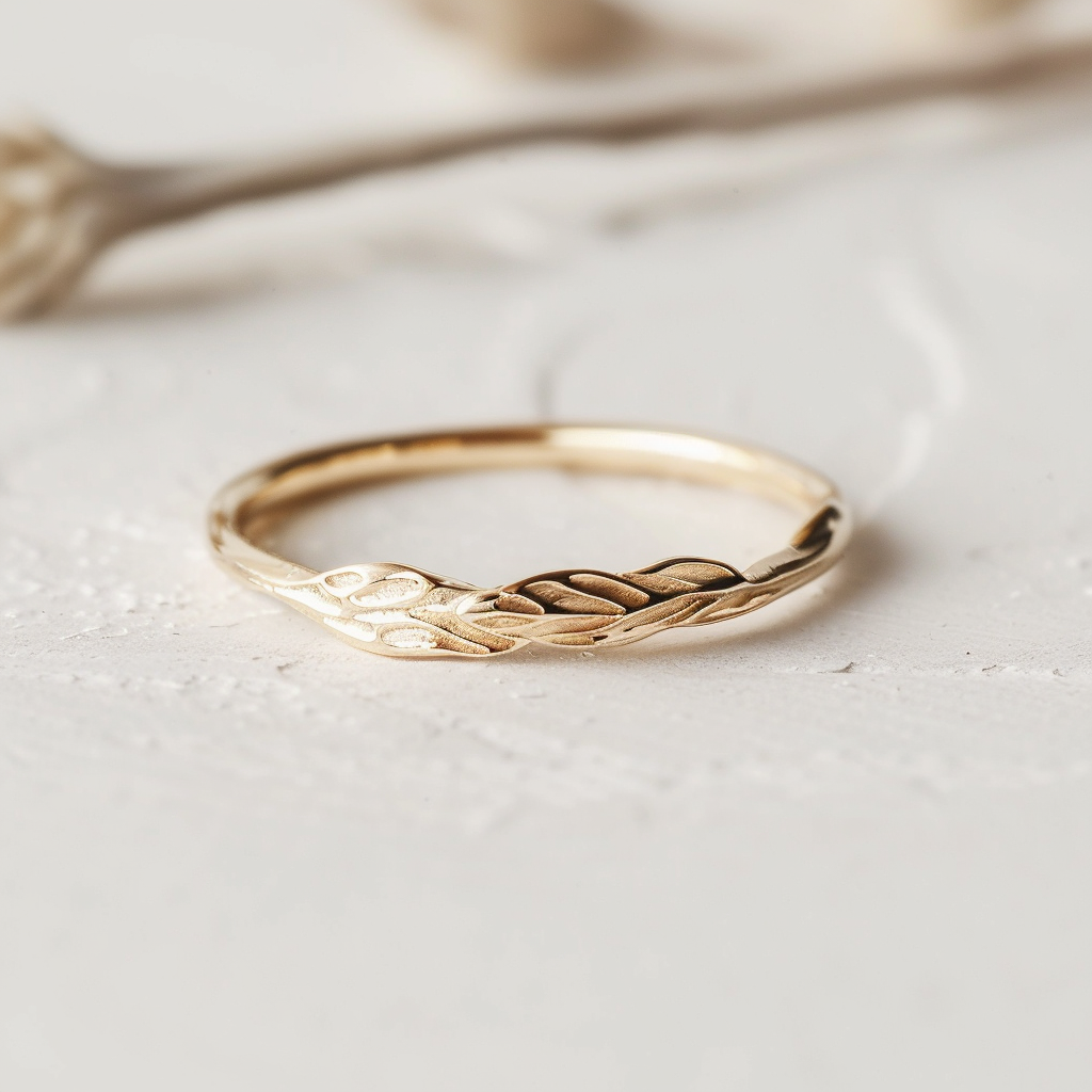 Prospera Ring 14k Gold Matching Leafy Ring
