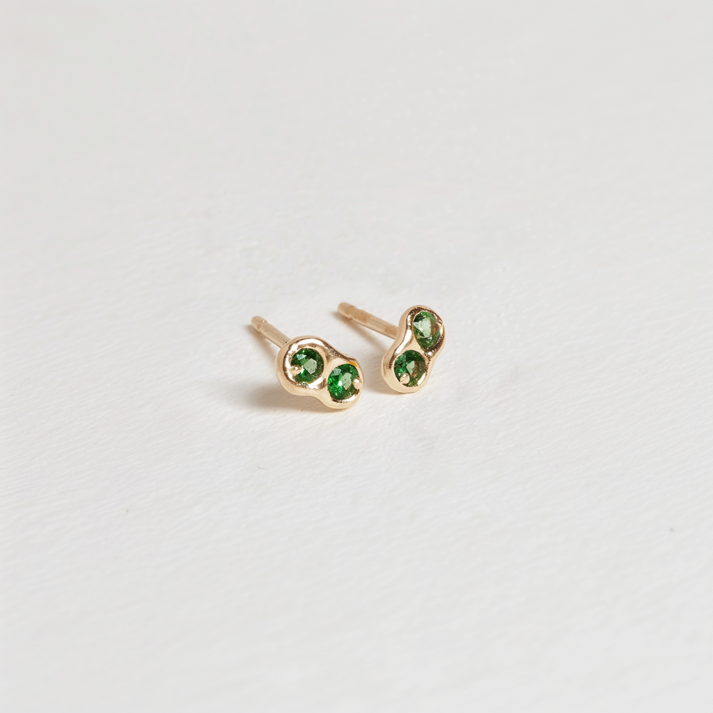 Minimalist Emerald Studs