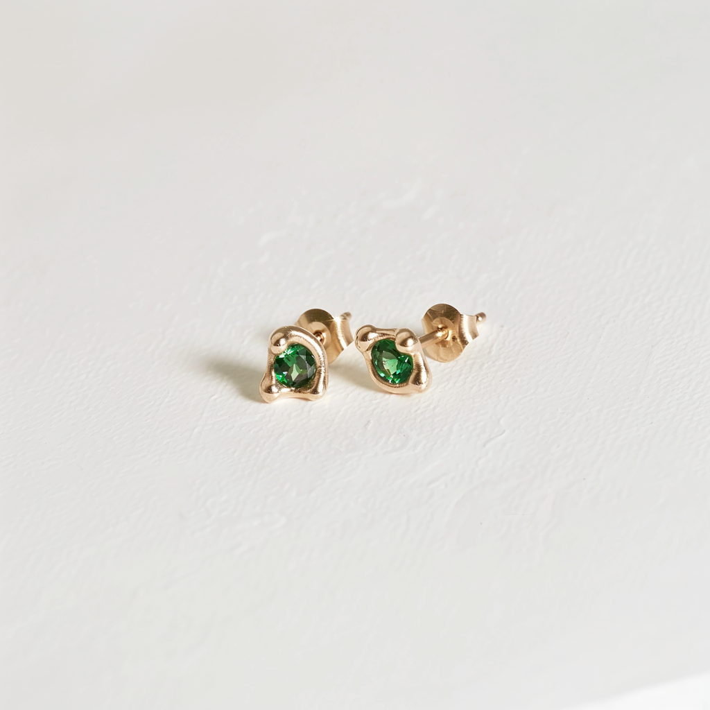 Simple Green Peridot Studs, Peridot Earrings