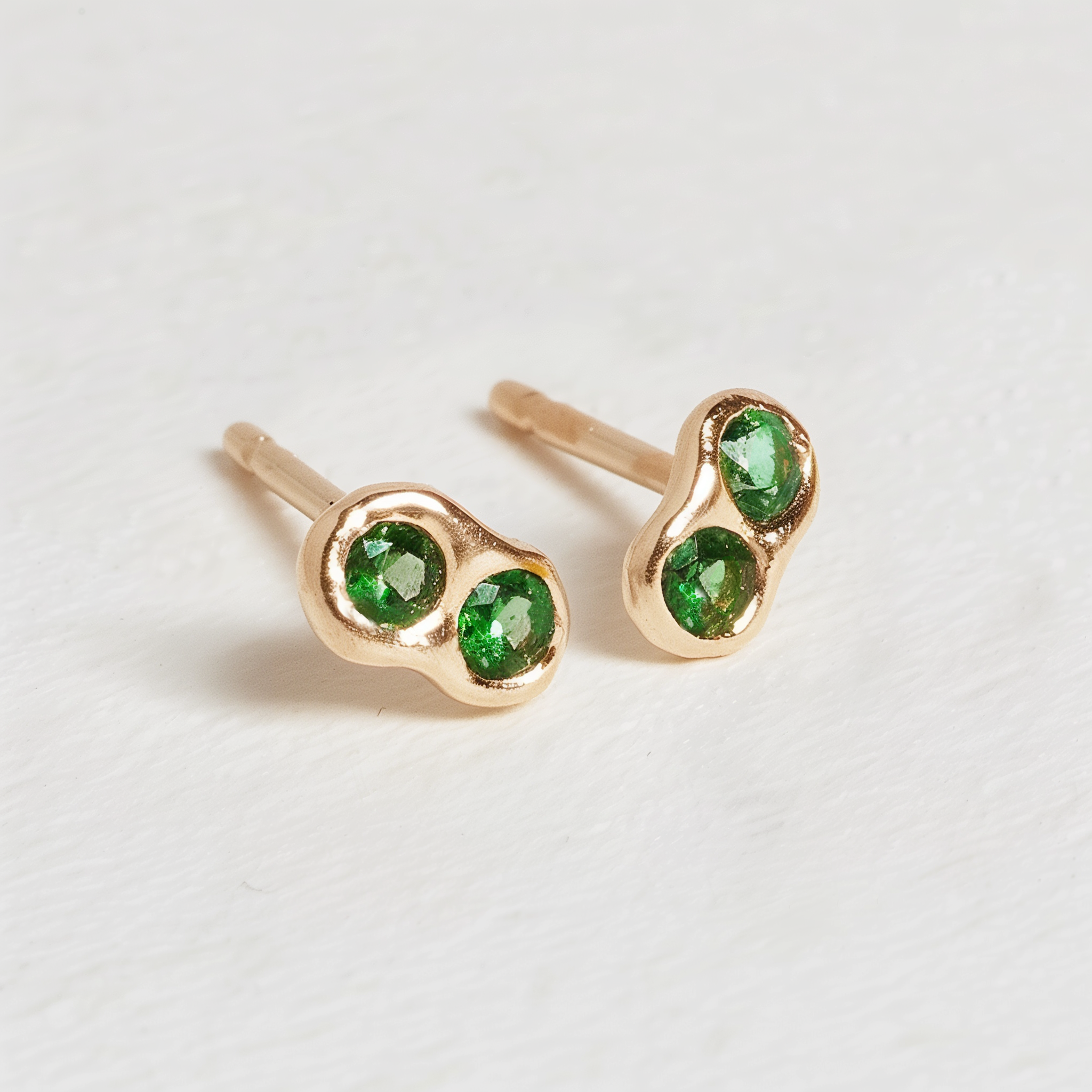 Minimalist Emerald Studs