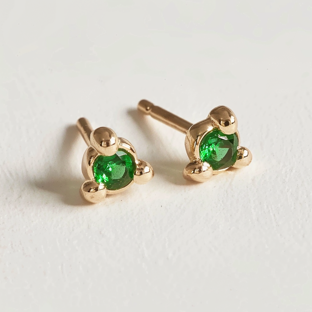 Green Valley, Dainty Simple Green Emerald Studs