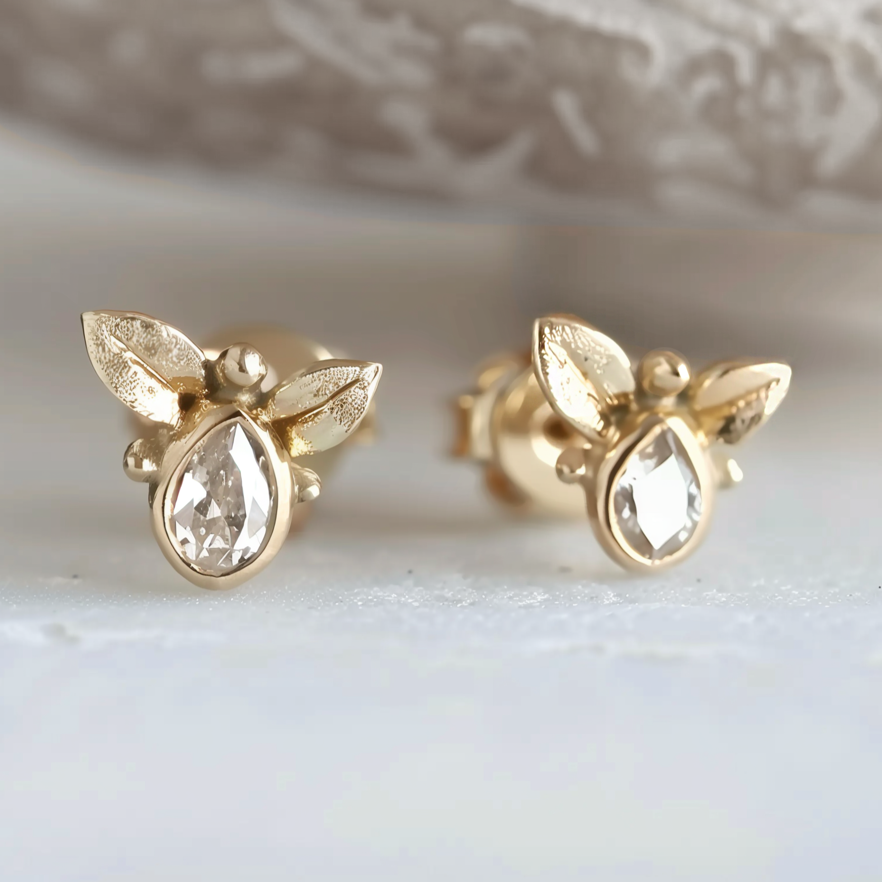 Dainty clear quartz Studs, Quartz Earrings