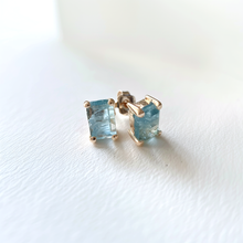 Load image into Gallery viewer, Dainty Simple Aquamarine Studs
