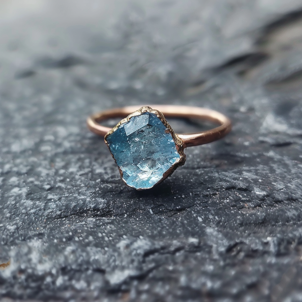 Aquamarine Engagement ring Silver