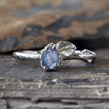 Load image into Gallery viewer, Raw Sapphire engagement ring
