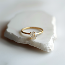 Load image into Gallery viewer, Minimalist Diamond Ring, Simple Dainty Raw Diamond Engagement Ring
