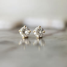 Load image into Gallery viewer, Small Pepper and diamond Diamond Dainty Studs, Diamond Earrings
