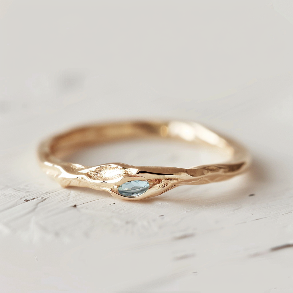 Simple Aquamarine ring, Dainty Ring