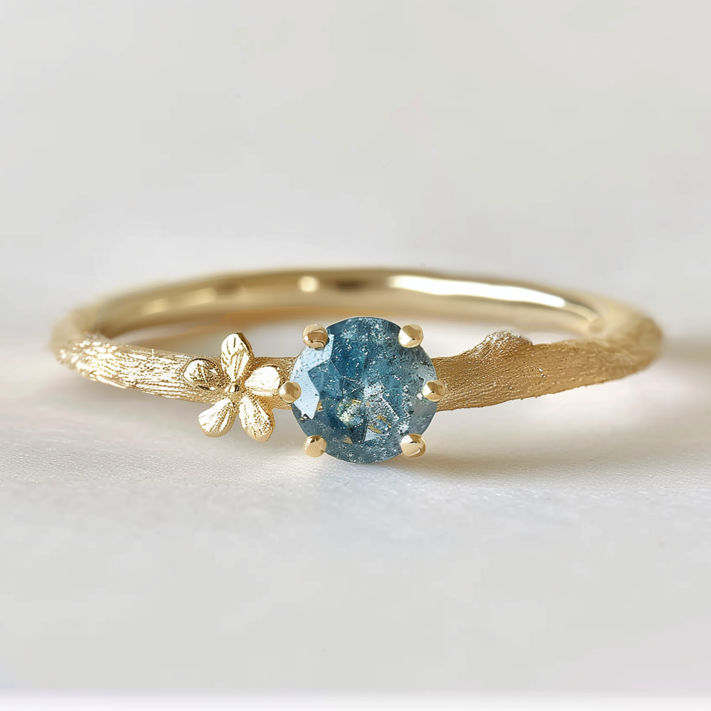 Dear Jasmine Blue Diamond Engagement Ring