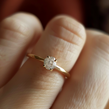 Load image into Gallery viewer, Simple Raw Diamond Ring, Minimalist Diamond Engagement Ring
