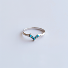 Load image into Gallery viewer, Raw Turquoise chevron wedding band
