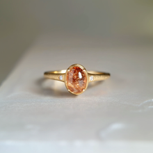 Load image into Gallery viewer, Golden Horizon Sunstone Engagement ring, Handcrafted Sunstone Ring

