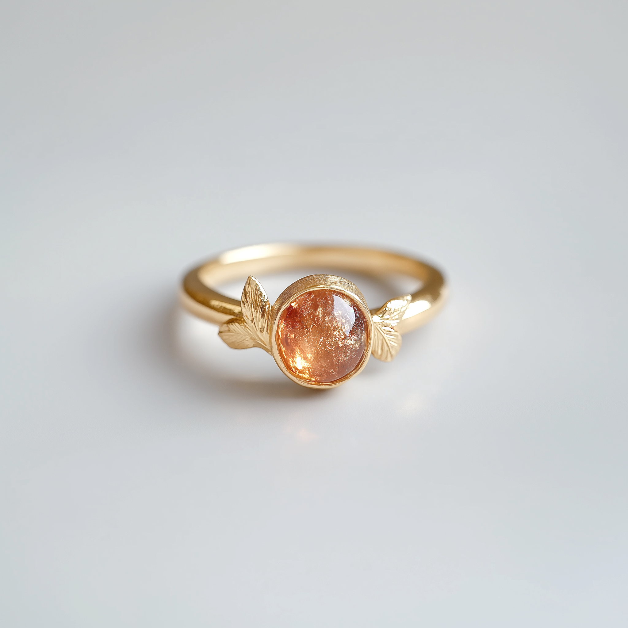 Sunlit Leaf Sunstone Engagement ring