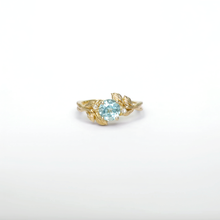 Load image into Gallery viewer, Solid Gold Blue Aquamarine Engagement Ring, Aquamarine Engagement ring
