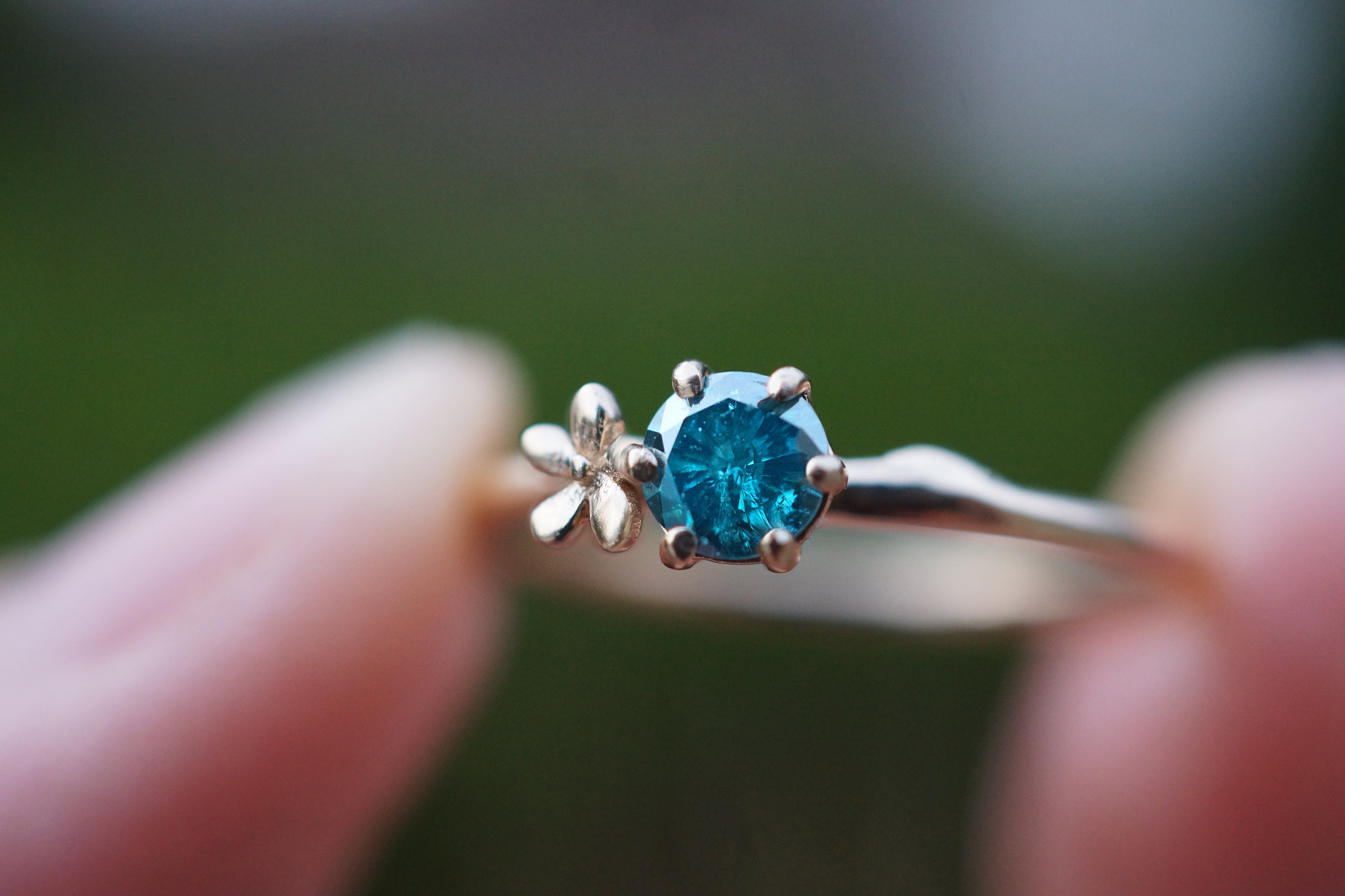 Dear Jasmine Blue Diamond Engagement Ring, Blue diamond ring, Diamond ring