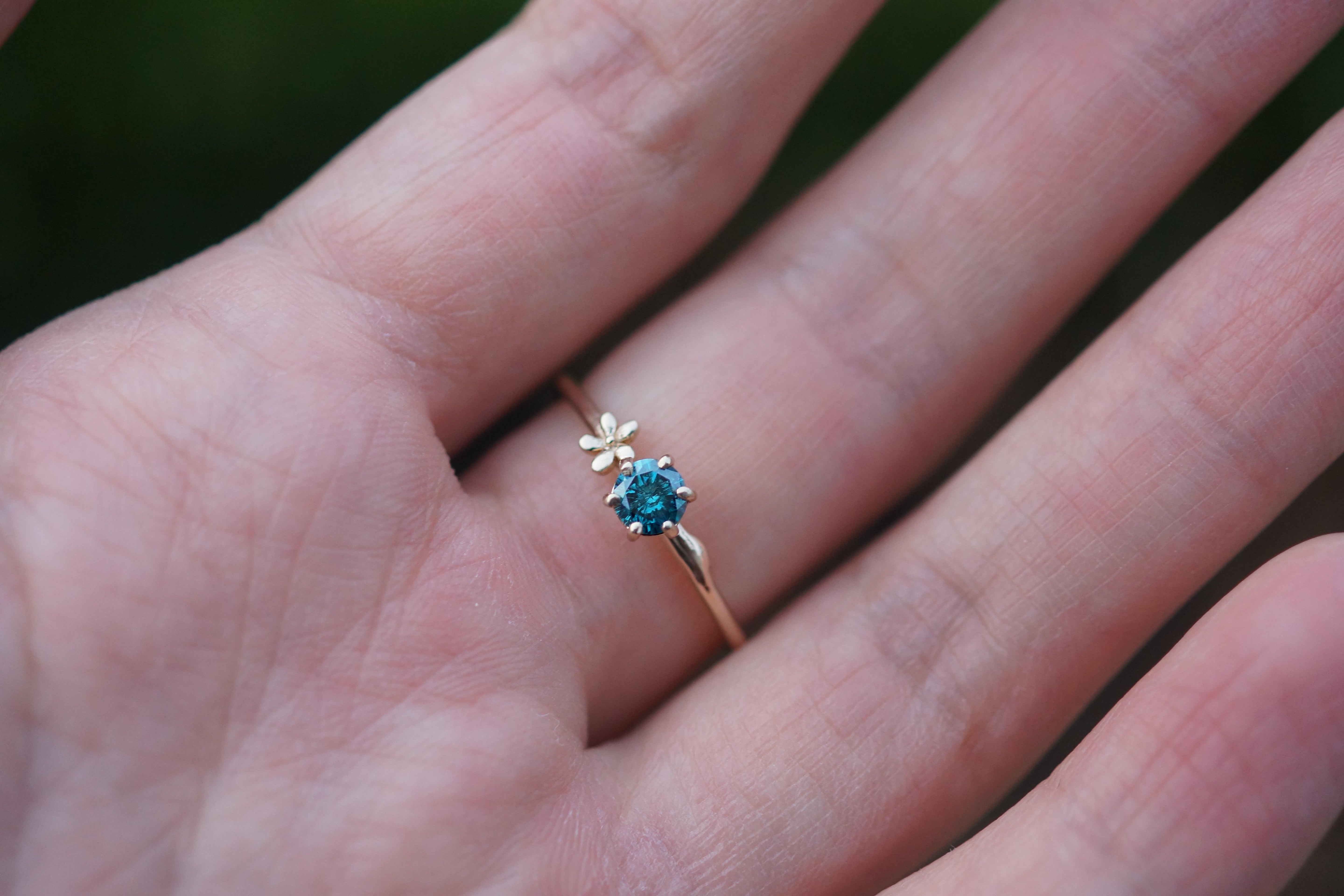 Dear Jasmine Blue Diamond Engagement Ring, Blue diamond ring, Diamond ring