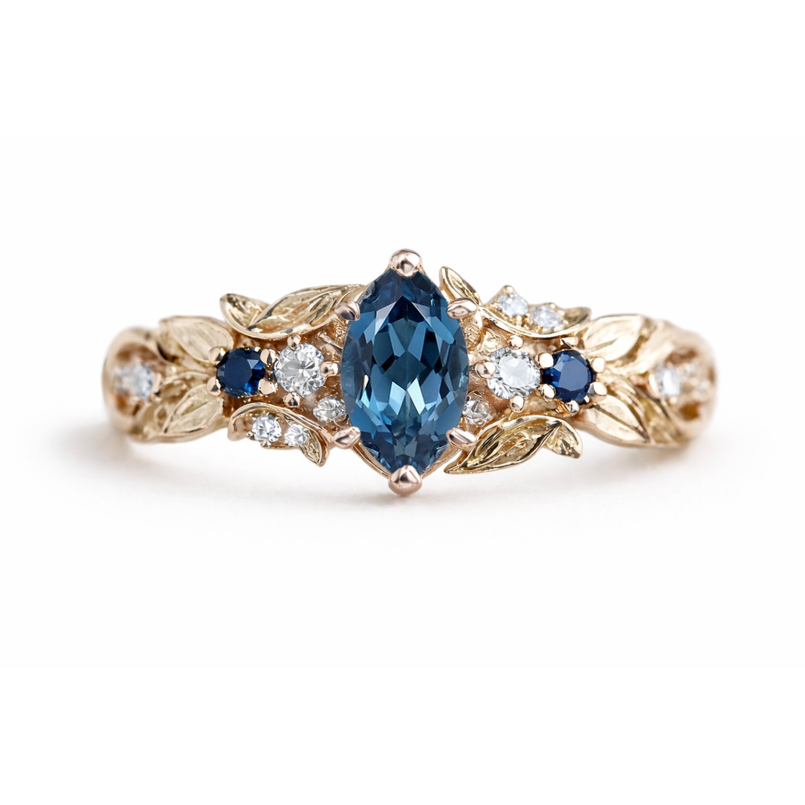 Serelith 14k Gold Engagement ring, Blue London Topaz Engagement Ring